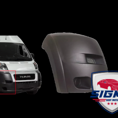 2019-2022 Dodge Pro Master,  Right Front Bumper End Cap Cover GRAY