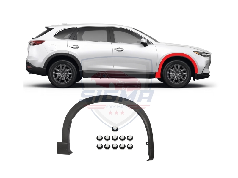 2016–2023 Mazda CX-9 Front Fender Flare Right Passenger Side Clips