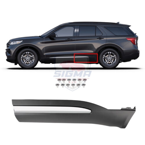 2020–2023 Ford Explorer Rear Door Molding Trim Chrome Left Side with Clips