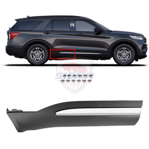 2020–2023 Ford Explorer Rear Door Molding Trim Chrome Right Side with Clips