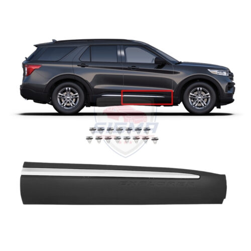2020–2023 Ford Explorer Front Door Molding Trim Chrome Right Side with Clips