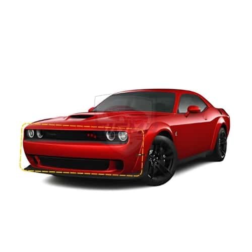 2015-2023 Dodge Challenger Front Bumper Kit Hellcat Style w/Grille Lip - Image 2
