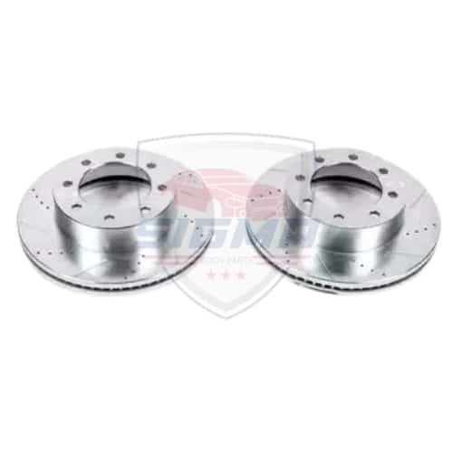 For Honda Civic 2017-2023 Front Drilled Slotted Brake Rotor Pair For Honda Civic 2017-2023 Front Drilled Slotted Brake Rotor Pair - Image 3