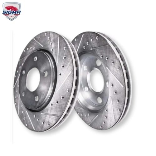 For Honda Civic 2017-2023 Front Drilled Slotted Brake Rotor Pair