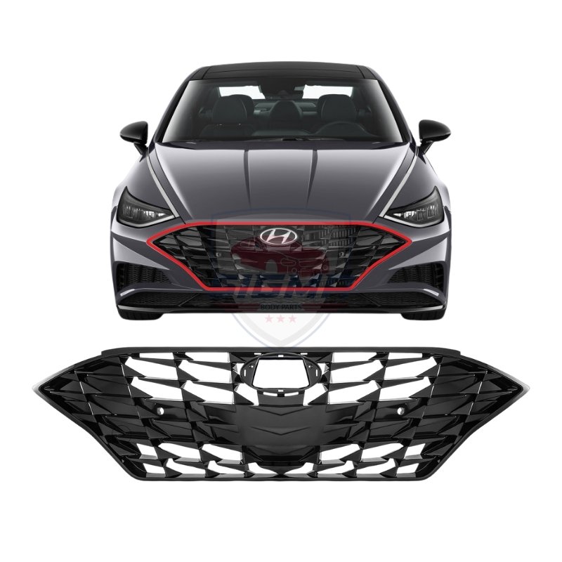 For Hyundai Sonata 2020-2023 Front Center Grille with Sensor and Camera Hole For Hyundai Sonata 2020-2023 Front Center Grille with Sensor and Camera Hole