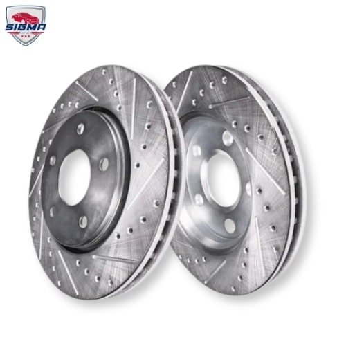 For Hyundai Sonata 2021-2023 Front Drilled Slotted Brake Rotor Pair