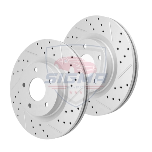 2013?2023 Nissan Altima Rear Drilled & Slotted Rotors Kit Performance Upgrade - Image 5