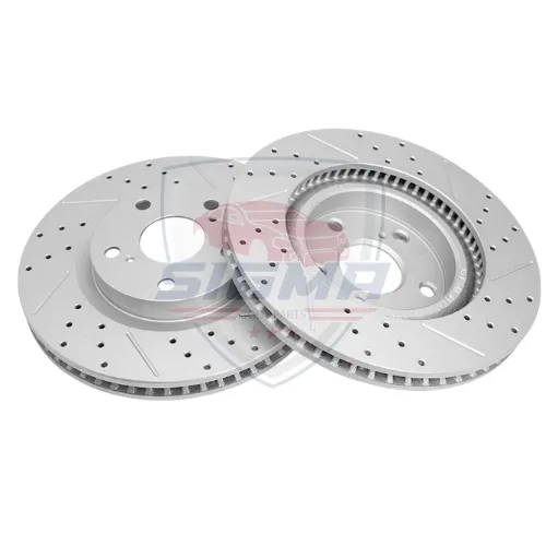 2018-2023 Lexus Toyota Camry Rav4 Rear Drilled & Slotted Brake Rotors Set 5 2018-2023 Lexus Toyota Camry Rav4 Rear Drilled & Slotted Brake Rotors Set - Image 5