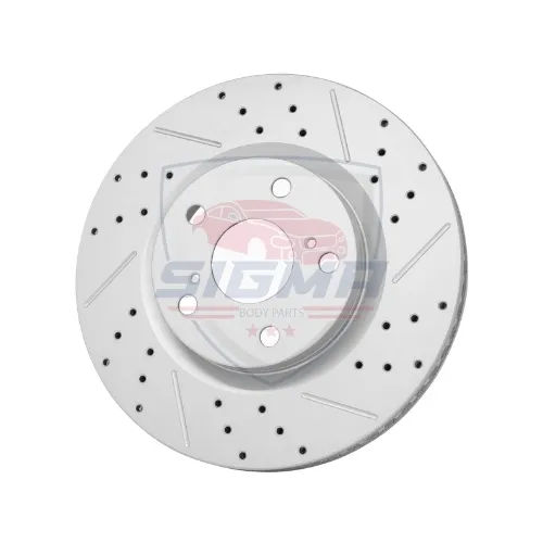 2018-2023 Lexus Toyota Camry Rav4 Rear Drilled & Slotted Brake Rotors Set 2 2018-2023 Lexus Toyota Camry Rav4 Rear Drilled & Slotted Brake Rotors Set - Image 2