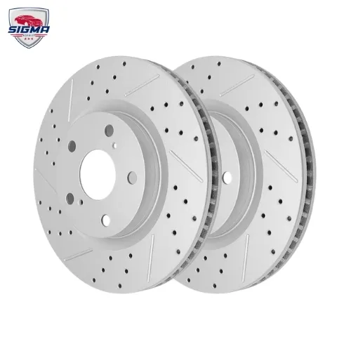 2018-2023 Lexus Toyota Camry Rav4 Rear Drilled & Slotted Brake Rotors Set