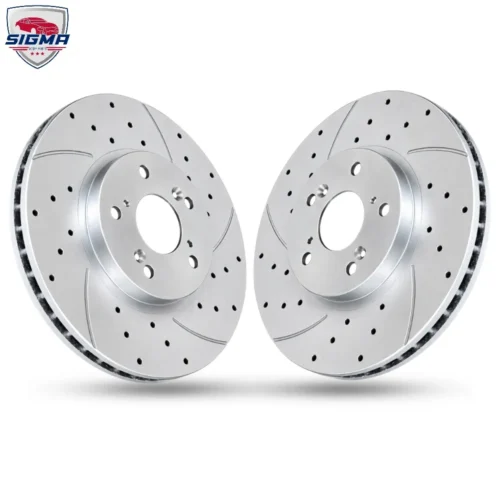 For 2013-2017 Honda Accord EX Front Drilled Slotted Rotors (D:11.54in)