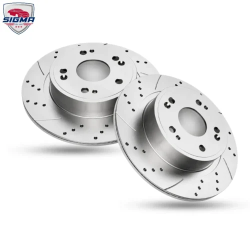 For 2013-2017 Honda Accord EX Rear Drilled Slotted Rotors (D:11.10in)
