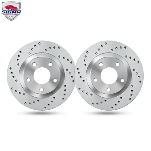 For 2021-2023 Nissan Rogue Rear Drilled Slotted Rotors