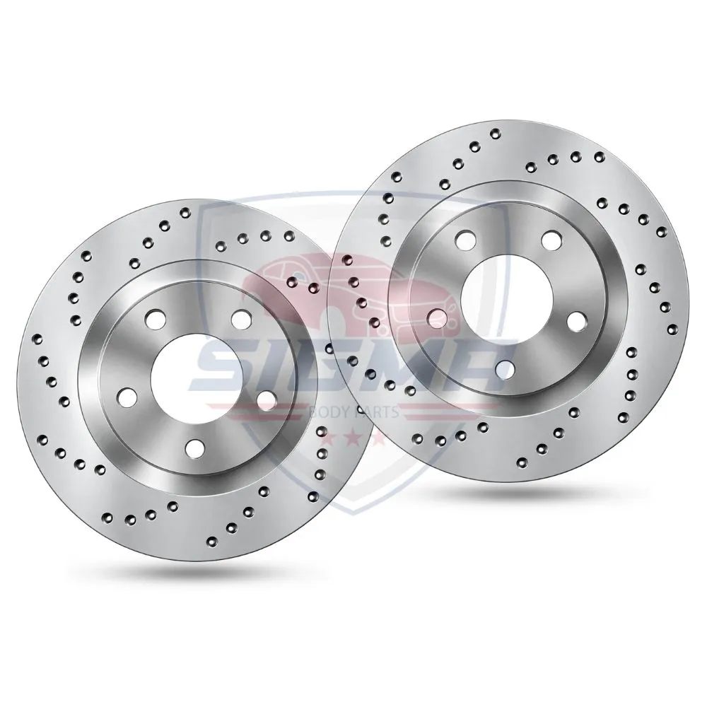 For 2021-2023 Nissan Rogue Rear Drilled Slotted Rotors For 2021-2023 Nissan Rogue Rear Drilled Slotted Rotors - Image 3