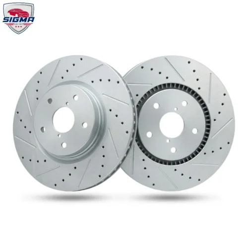 For 2015-2023 Subaru WRX Base Front Drilled Slotted Rotors (D:12.42in)