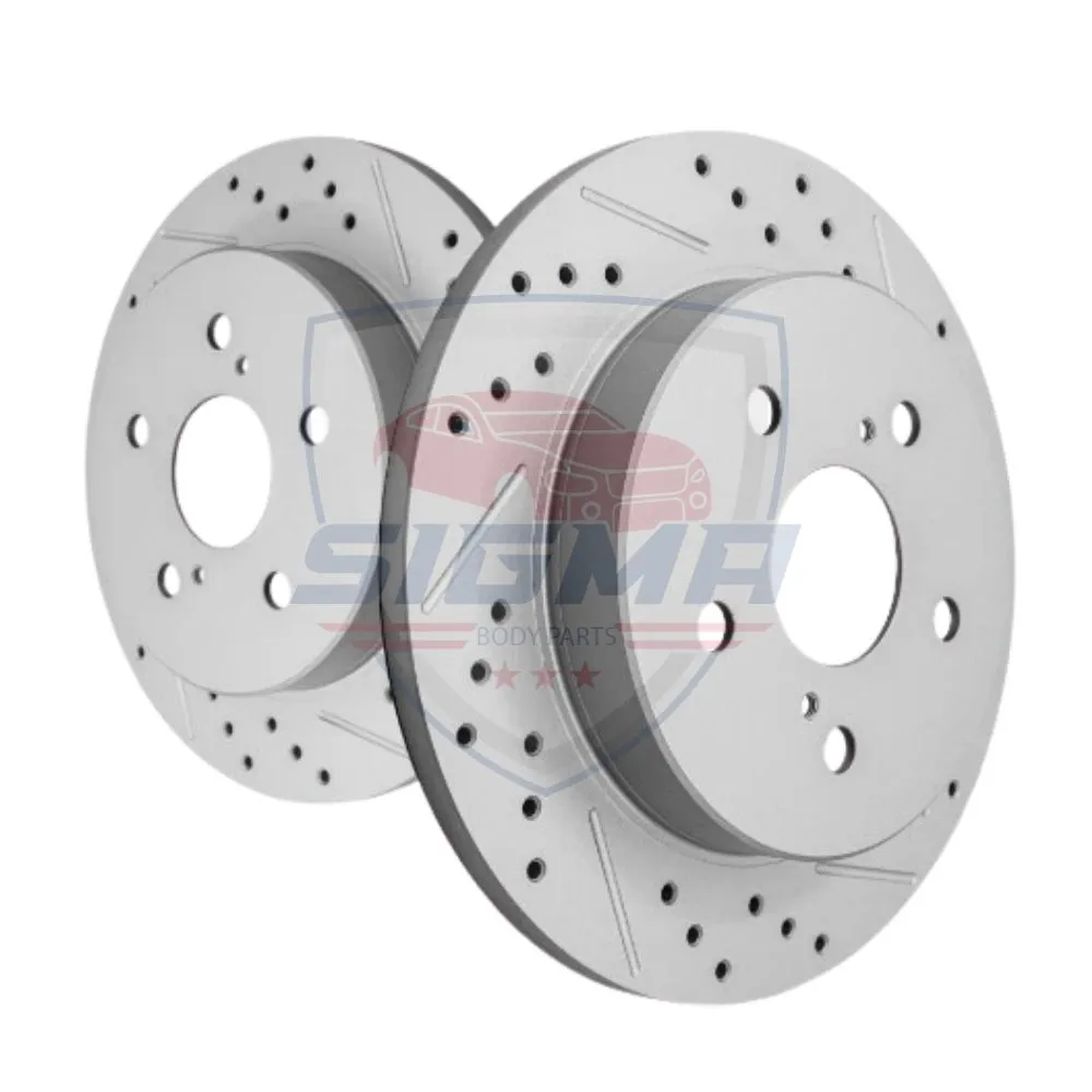 For 2019-2024 TOYOTA Corolla with drilled slotted ROTORS REAR For 2019-2024 TOYOTA Corolla with drilled slotted ROTORS REAR - Image 2