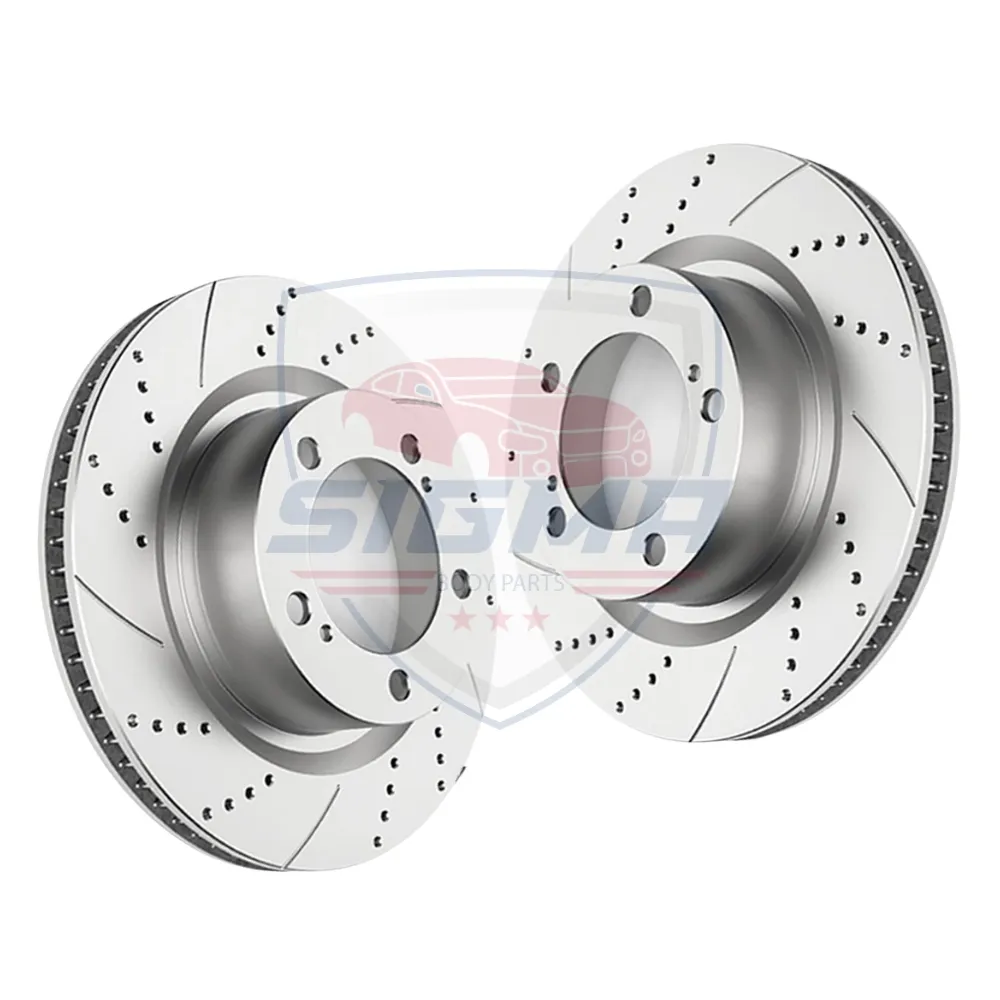 For Toyota Tundra 2007-2021 (SR5) front rotors with drilled slotted For Toyota Tundra 2007-2021 (SR5) front rotors with drilled slotted - Image 5