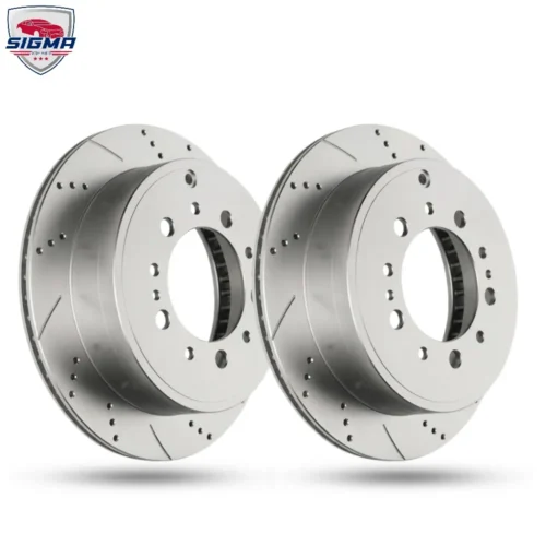 For Toyota Tundra 2007-2021 (SR5) Rear rotors with drilled slotted (D: 13.50)