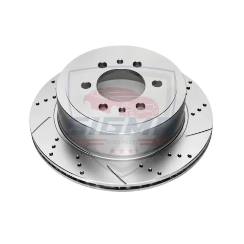 For 2014-2018 Chevrolet Silverado LT/LS Rear Drilled Slotted Rotors (D:13.58in)